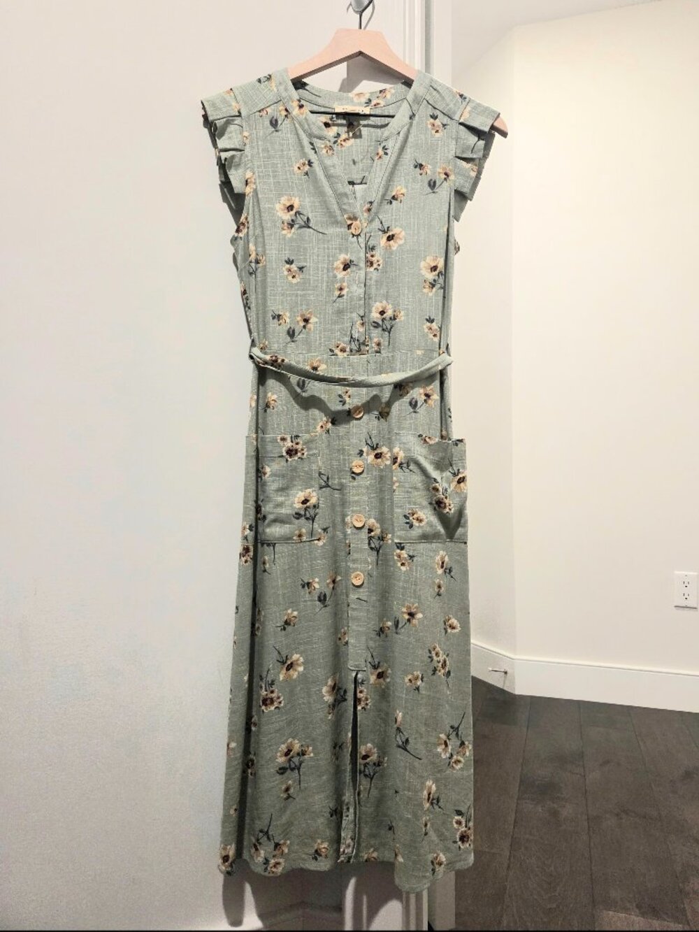 Floral green midi dress - Picture 3 of 4